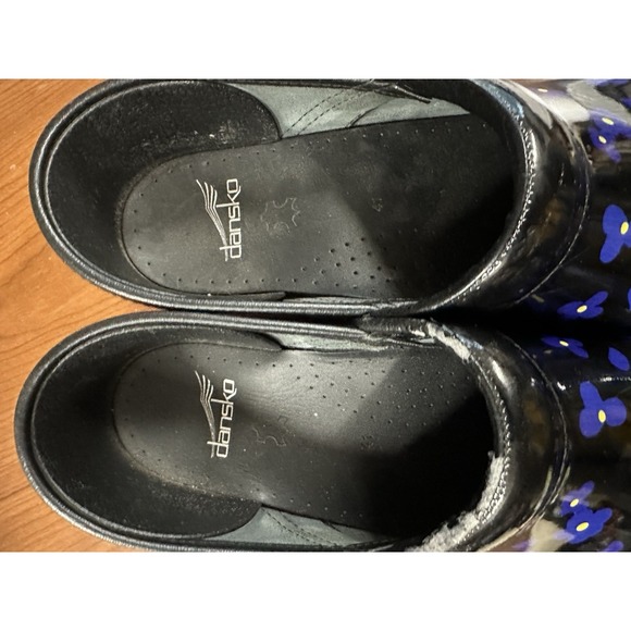 Dansko Professional Viola Patent Clog Shoes Floral Blue Sz  41 ~ 10 - 10.5 - Picture 5 of 7